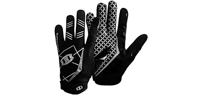 Seibertron Pro 3.0 Elite Ultra-Stick Sports Receiver Glove Football Gloves Youth and Adult (Black, M)