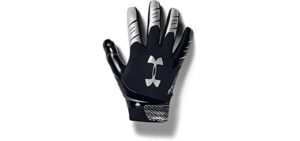 Under Armour Men's F7 Football Gloves , Black (001)/Metallic Silver , Large