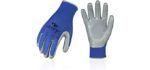 Vgo 10Pairs Nitrile Coating Gardening and Work Gloves (Size XL, Blue, NT2110)