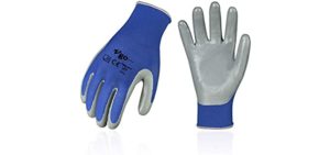 Vgo 10Pairs Nitrile Coating Gardening and Work Gloves (Size XL, Blue, NT2110)
