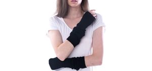 cashmere 4 U Women's 100% Cashmere Long Sleeve Fingerless Mitten Gloves