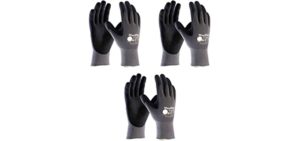 Maxiflex 34-874 Ultimate Nitrile Grip Work Gloves, Large, 3 Pair
