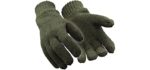 RefrigiWear Fleece Lined Thinsulate Insulated Ragg Wool Gloves (Green, Large)