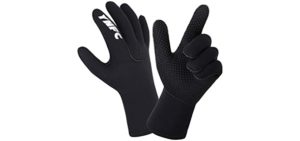 YNFC Diving Gloves Black 3mm Neoprene Gloves Wetsuit for Swim Paddling Surfing Kayaking Canoeing Fishing Skiing, Reusable Slip-Resistance Protection Hand Cover (X-Large)