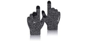 Achiou Winter Knit Gloves Thicken Warm Touchscreen Thermal Soft Lining Texting Generation Ⅱ Upgraded