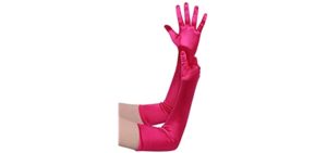 BABEYOND Long Opera Party 20s Satin Gloves Stretchy Adult Size Elbow Length 20.5