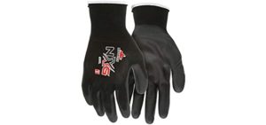 MCR Safety 9669L, 13 Gauge Black Nylon Shell, Blk PU Palm & Fingers, L (12 pr)