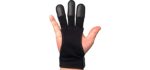 ArcheryMax Handmade Three Finger Protector for Youth Adult Beginner Shooting Hunting Leather Archery Gloves