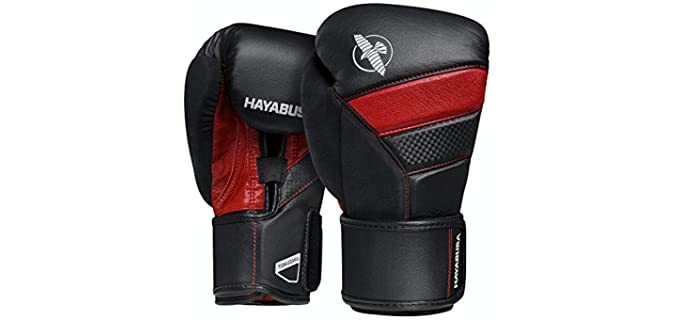 Hayabusa T3 Boxing Gloves for Men and Women - Black/Red, 12 oz