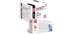 Basic Medical Blue Nitrile Exam Gloves - Latex-Free & Powder-Free - NGPF-7003 (Case of 1,000), Large