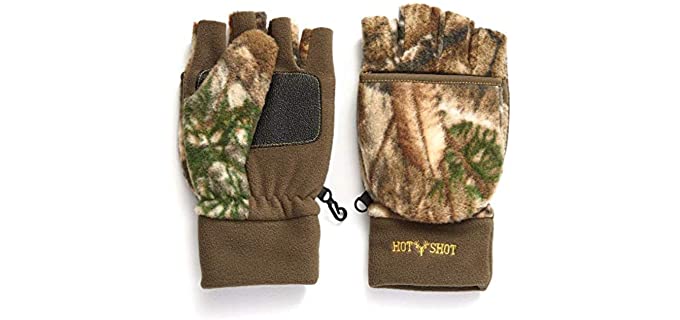 Hot Shot Unisex Bulls-Eye - Camouflage Fingerless Gloves