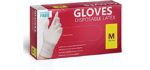 New Disposable Latex Gloves, Powder Free 100 Gloves (Med-100)