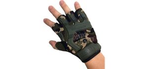 Ranger Return Tactical Half Finger Fingerless Light Assault Gloves Protection Riding Fitness Working Cycling Outdoor Sports Athletic Biking - Camo (Glove-CAMO)
