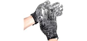 Exfoliating Bath Gloves for Shower - Bamboo Charcoal Bath Gloves for Shower, Spa, Massage, Body Scrubs, Remove Dead Skin, Deep Cleaning