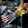 GloFit Freedom Workout Gloves, Knuckle Weight Lifting Shorty Fingerless Gloves with Curved Open Back, for Powerlifting, Gym, Women and Men (Yellow, X-Small)