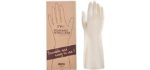 JOYECO Rubber Gloves Reusable Household Cleaning for Kitchen Dishwashing 3 Pairs White, Medium