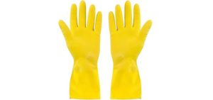 SteadMax 3 Pack Yellow Cleaning Gloves, Professional Natural Rubber Latex Gloves, Large Size (3 Pairs)
