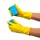 SteadMax 3 Pack Yellow Cleaning Gloves, Professional Natural Rubber Latex Gloves, Large Size (3 Pairs)