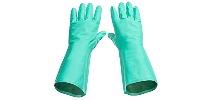 Tusko Products Best Nitrile Rubber Cleaning, Household, Dishwashing Gloves, Latex Free, Vinyl Free, Reusable not Disposable, Extra Large XL (1 Pair)