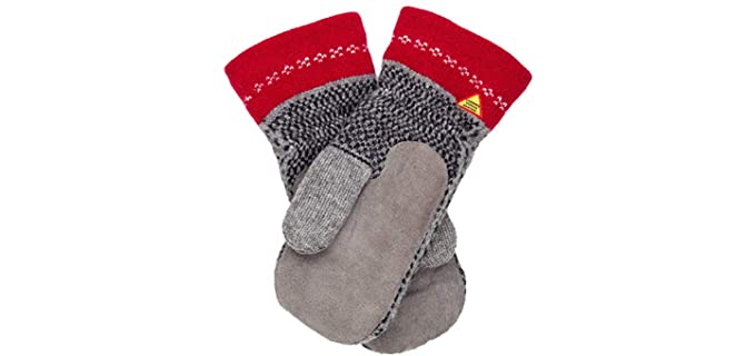 Öjbro Swedish Grey Suede Palm Mittens (as Featured by the Raynauds Assn) (Skafto Gra/Grey, Small)