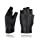 YISEVEN Women's Classic Sheepskin Leather Fingerless Gloves Lined Classic Soft Sheepskin 1/2 Half Finger Button Punk Motorcycle Cycling Fitness Touchscreen Warm Winter Glove, Black 7.5