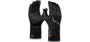 Heated Gloves for Men Women Rechargeable Waterproof, Winter Glove Liners for Raynaud, Thin Heated Gloves for Ski Hiking (Black, Large)