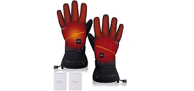 Heated Gloves for Men Women,Battery Rechargeable Electric Heated Motorcycle Ski Gloves Touchscreen Waterproof Heated Gloves Raynaud' &Arthritis-L