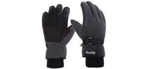 Koxly Winter Gloves Waterproof Windproof 3M Insulated Gloves 3 Fingers Dual-layer Touchscreen Gloves for Men and Women