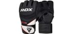 RDX Maya Hide Leather Grappling MMA Gloves UFC Cage Fighting Sparring Glove Training F12,Black,Medium