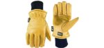 Wells Lamont Men's HydraHyde Leather Winter Work Gloves | Water-Resistant | Insulated | Large (1202L)
