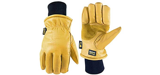 Wells Lamont Men's HydraHyde Leather Winter Work Gloves | Water-Resistant | Insulated | Large (1202L)