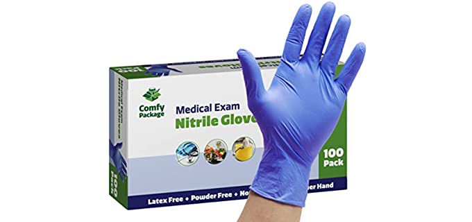 [100 Pack] Disposable Nitrile Gloves - Powder & Latex Free - Medium