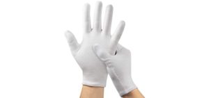 5Pairs(10Pcs) Moisturizing Gloves Overnight, Cotton Gloves for Dry Hands Eczema,White Cotton Gloves for Men and Women,Washable SPA Cotton Inspection Gloves, One Size Fit Most Cloth Gloves