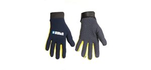 Byte SKINFIT Field Hockey Gloves Navy Yellow (Large)