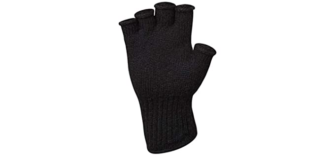 Fingerless Wool Glove Military GI Govt Issue (Black)