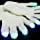 GloFX Team LED Glove Set: Spear Mint - White Rave Glow Gloves