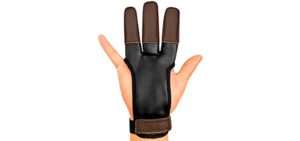 KESHES Archery Glove Finger Tab Accessories - Leather Gloves for Recurve & Compound Bow - Three Finger Guard for Men Women & Youth