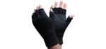 Mens 3M Thinsulate 40 gram Thermal Insulated Black Knit Winter Fingerless Gloves (M/L)