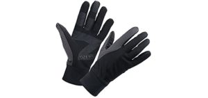 OZERO Bike Gloves for Men, Winter Warm Touch Glove for Smart Phone Texting with Non-Slip Silicone Gel - Thermal Windproof and Waterproof for Running, Cycling, Driving - Black (Medium)
