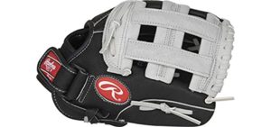 Rawlings Sure Catch Series Youth Baseball Glove, Pro H Web, 11 inch, Right Hand Throw , Black/Gray