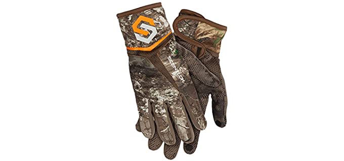 ScentLok Men's Full Season Midweight Bow Release Camo Hunting Gloves (Realtree Edge, Medium)