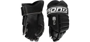 TronX E1.0 Ice Roller Senior & Junior Hockey Gloves (11 Inch)