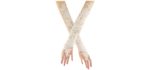 Women Bridal Long Lace Gloves Elbow Fingerless Wedding Party Costume Prom