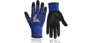 ANDANDA Level 5 Cut Resistant Gloves, Nitrile Coated Work Gloves, Power Grip, Gardening Gloves Suitable for Men/Women, L/1 Pair