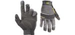 CLC Custom Leathercraft 125S Handyman Flex Grip Work Gloves, Shrink Resistant, Improved Dexterity, Tough, Stretchable, Excellent Grip