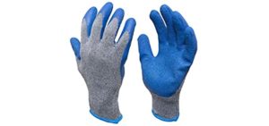 G & F Products 12 Pairs Medium Rubber Latex Double Coated Work Gloves for Construction, gardening gloves, heavy duty Cotton Blend,Blue,3100M