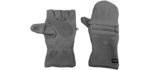 Multi Mitt Fingerless Gloves With Adjustable Top & Cell Phone Pocket - Gray