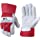 Wells Lamont Leather Work Gloves with Safety Cuff, Double Palm, Split Cowhide, One Size (4050) , Black , Large , Red