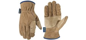 Wells Lamont Men's Heavy Duty Leather Ranching & Fencer Gloves | Durable, Abrasion & Water-Resistant HydraHyde, Medium (1019M)