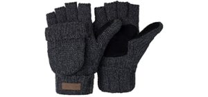 Winter Knitted Convertible Fingerless Gloves Wool Mittens Warm Mitten Glove for Women and Men